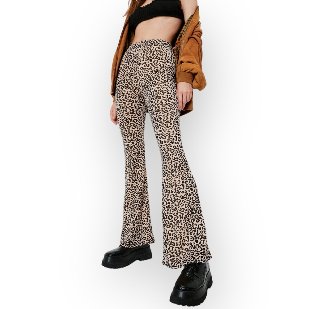 NWT Nasty Gal Leopard Print Flares